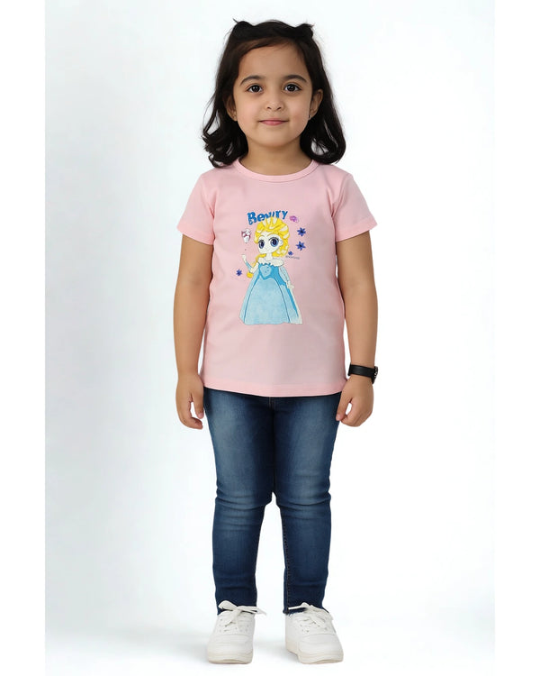 Girls’ Princess-Themed Pink T-Shirt