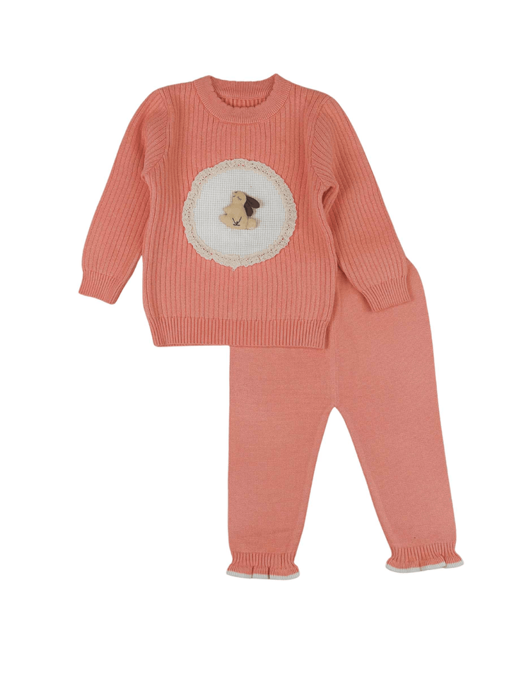 Baby Suit with cute sleeping rabbit 100% orignal winter wool