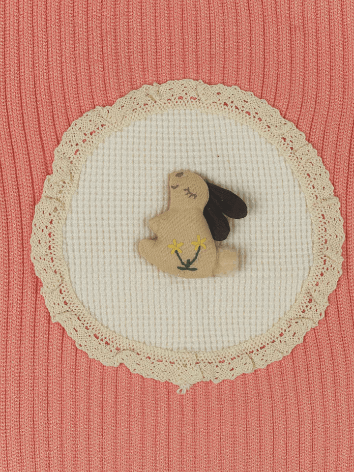 Baby Suit with cute sleeping rabbit 100% orignal winter wool