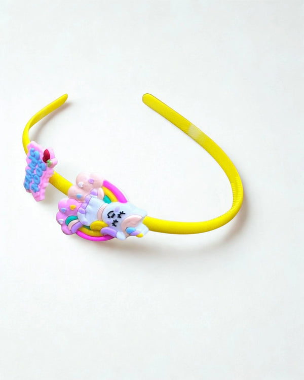 Imported Yellow Unicorn & Rainbow Headband
