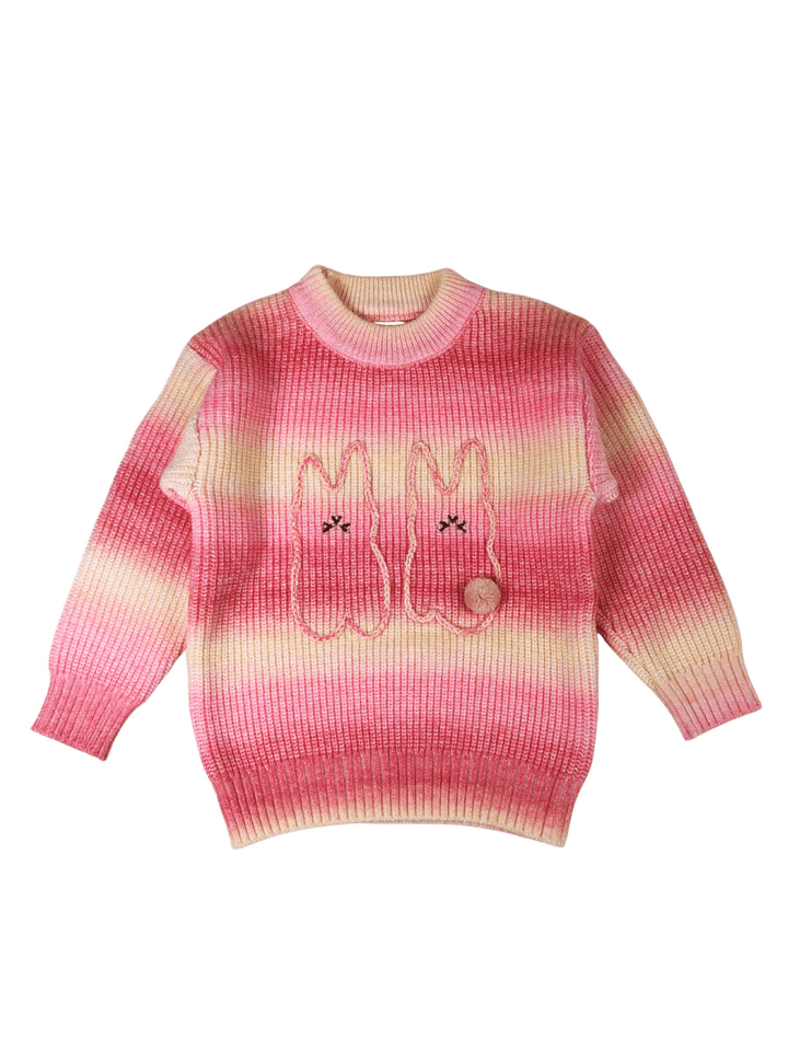 Adorable Baby Jersey with Two Woven Rabbits on Front