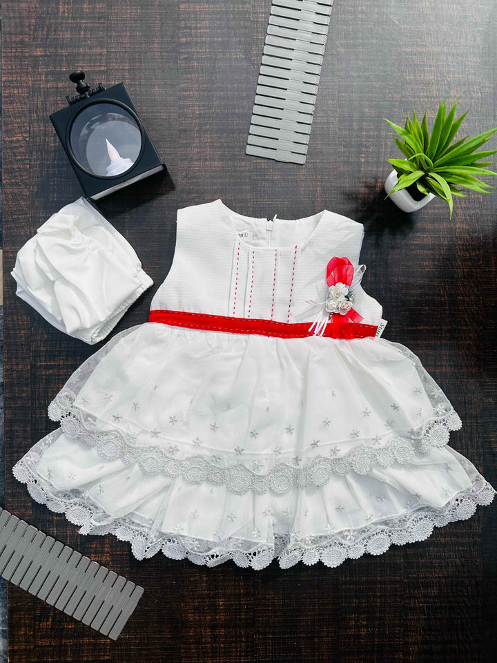 Fancy white frock for baby girls - Baby girl dresses for summer