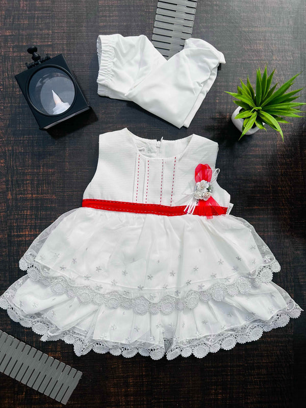 Fancy white frock for baby girls - Baby girl dresses for summer