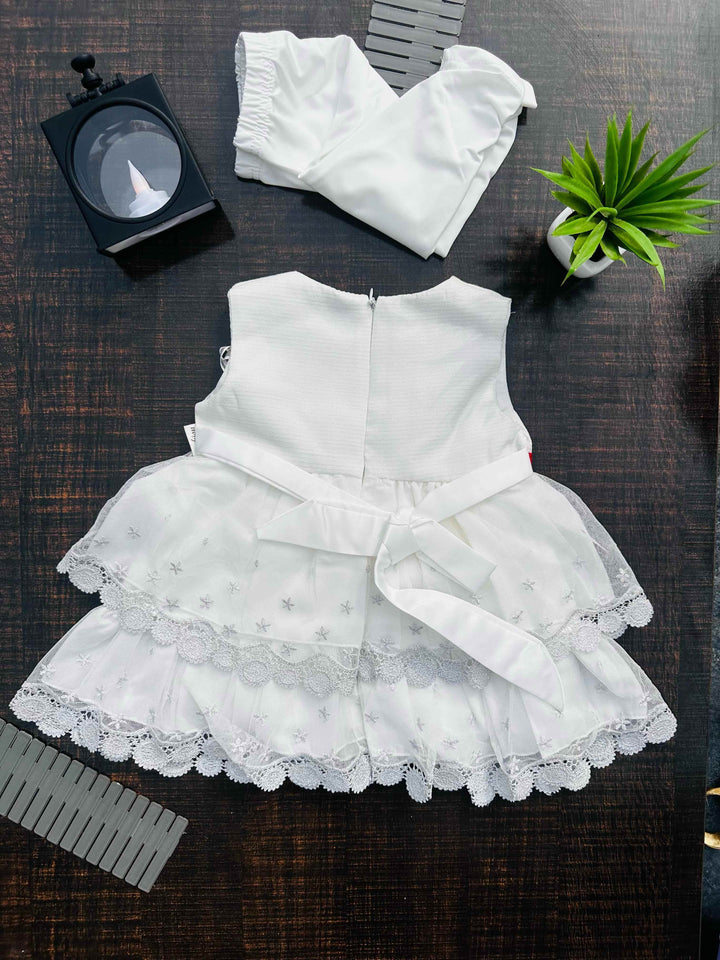 Fancy white frock for baby girls - Baby girl dresses for summer