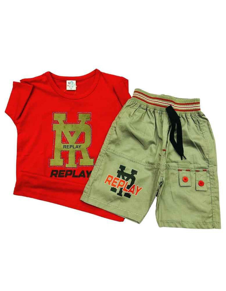 Boys' Replay T-Shirt & Cargo Shorts Set – Stylish & Comfortable Outfit