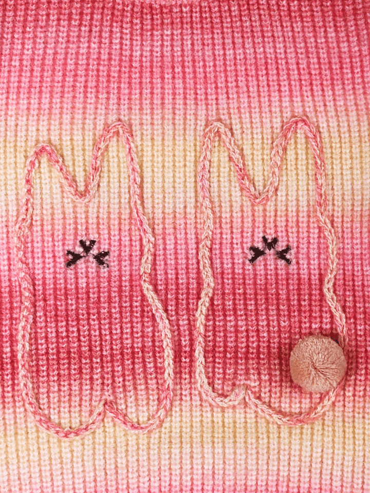 Adorable Baby Jersey with Two Woven Rabbits on Front