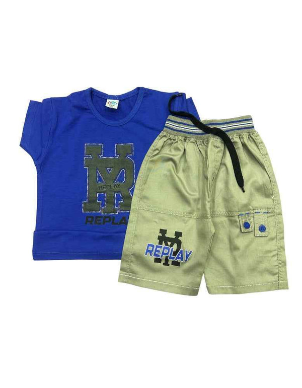Boys' Replay T-Shirt & Cargo Shorts Set – Casual & Trendy Outfit