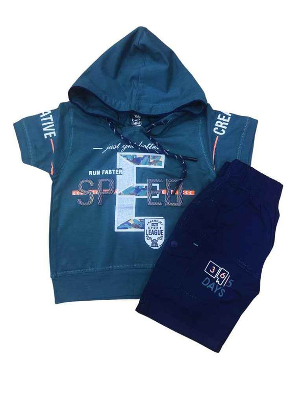 Trendy Boys' Speed Hoodie Set for Summer