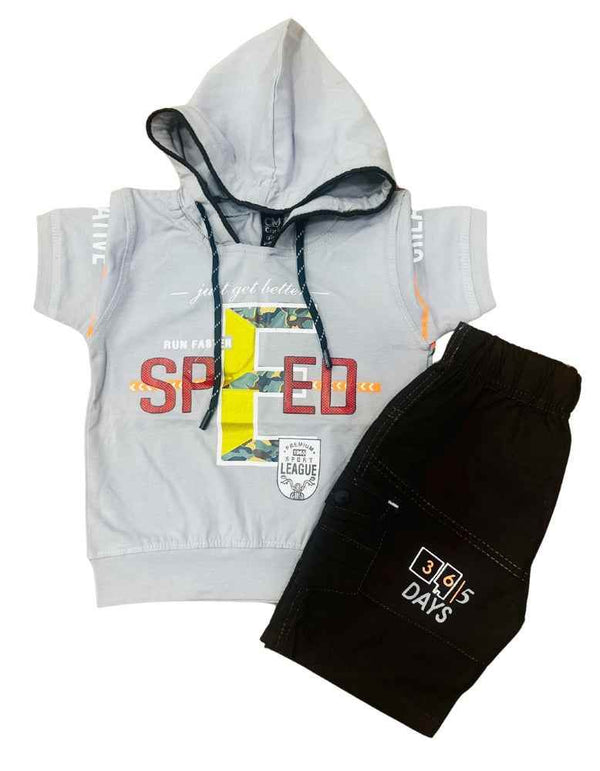 Trendy Boys' Speed Hoodie Set for Summer