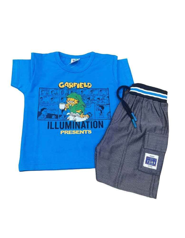 Garfield Kids' T-Shirt & Shorts Set – Trendy Cartoon Outfit for Boys