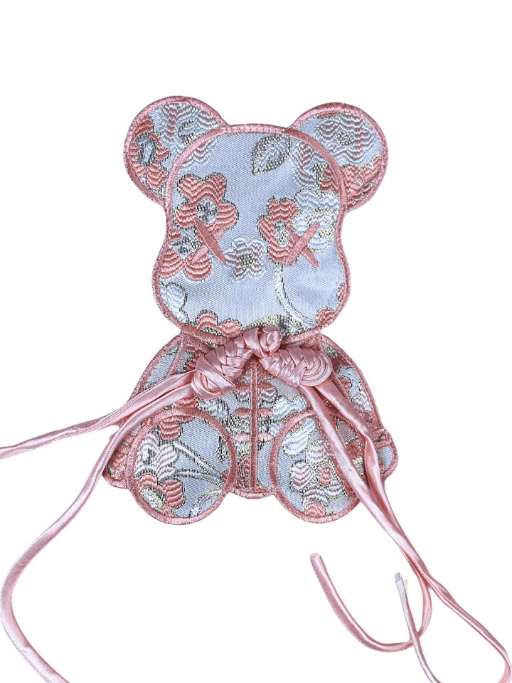 Charming Baby Jersey with Tea Pink Teddy & Ribbon-Decorated Neck