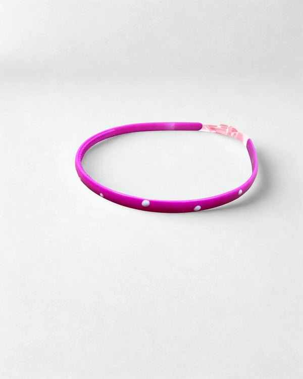 Pink Polka Dot Plastic Headband