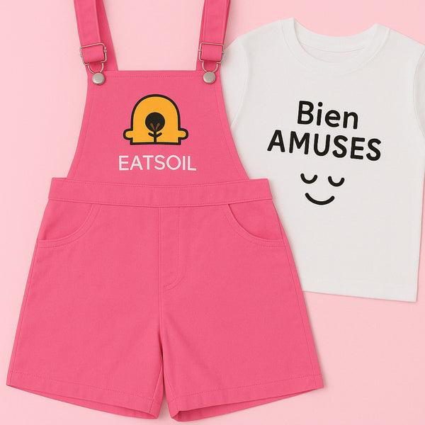 Kids Pink Dungaree Set for Girls - Stylish and Comfortable Playwear