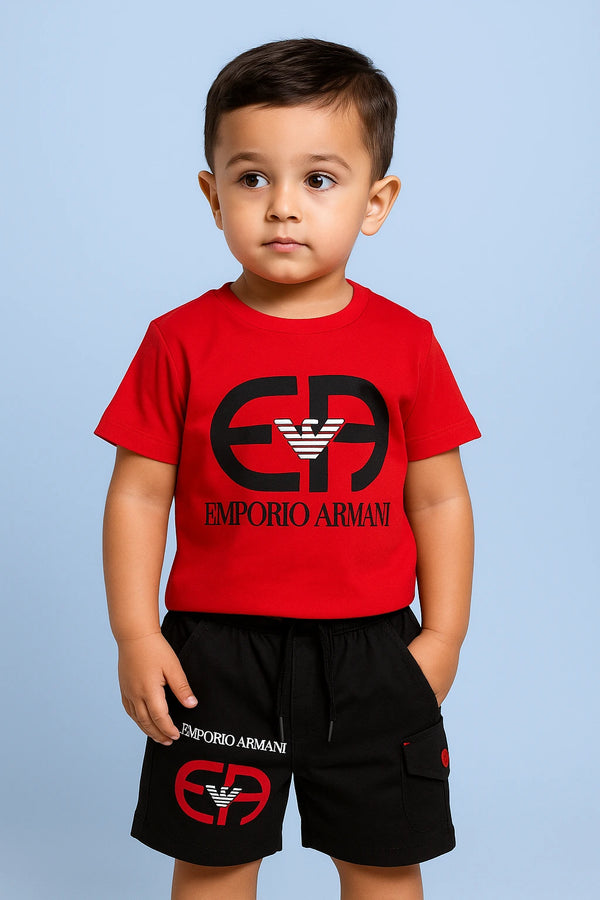 Stylish Kids' Emporio Armani T-Shirt & Shorts Set – Trendy & Comfortable