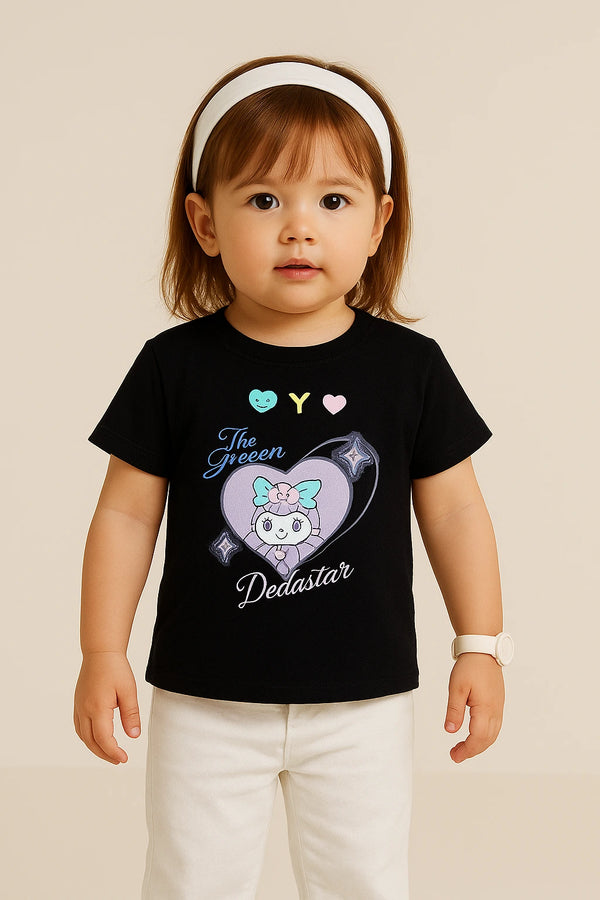 Trendy Black Kids' T-Shirt – Cute Graphic Print