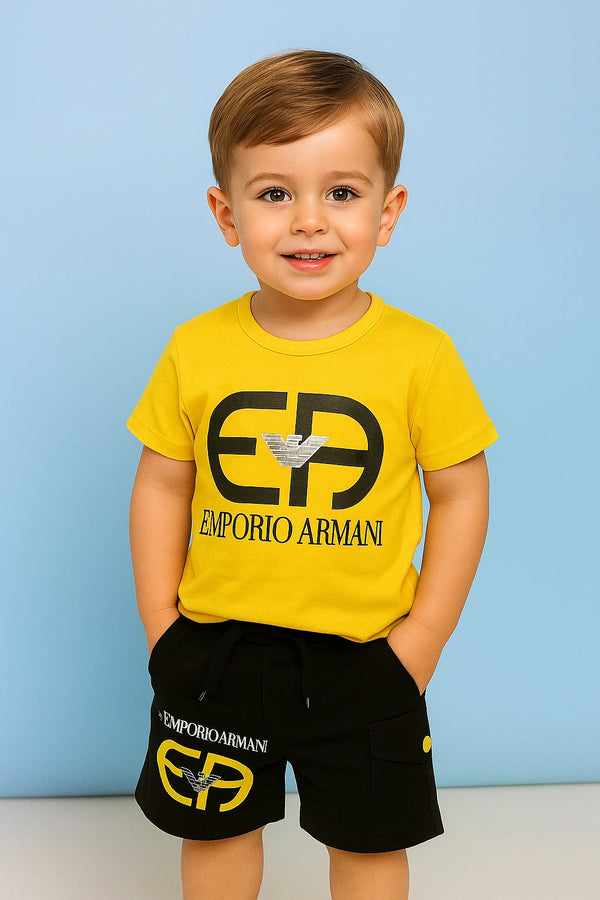 Emporio Armani Kids' T-Shirt & Shorts Set – Trendy & Comfortable