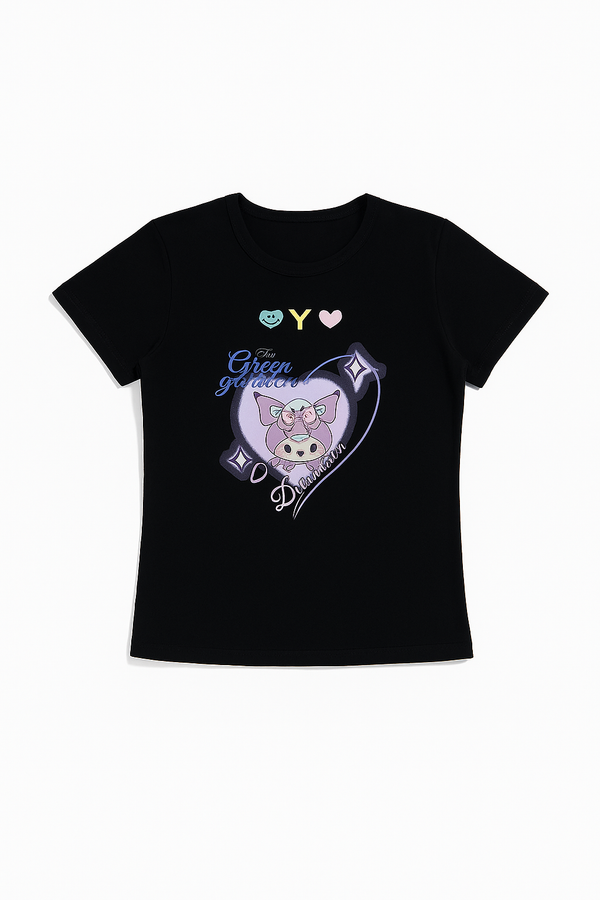 Trendy Black Kids' T-Shirt – Cute Graphic Print