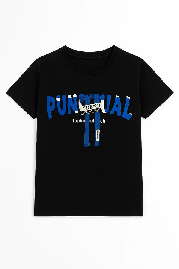 Printed Kids’ Summer T-Shirt Black