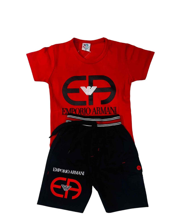 Stylish Kids' Emporio Armani T-Shirt & Shorts Set – Trendy & Comfortable