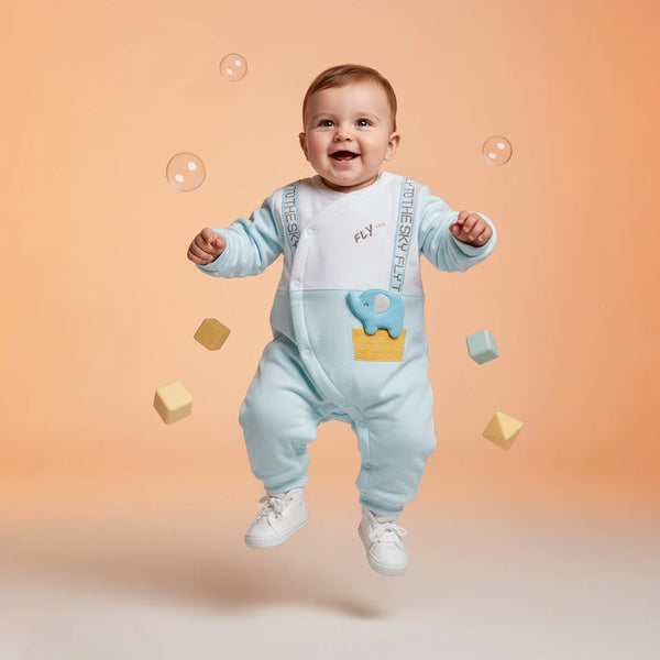 Romper for Baby Boy with cute elephant fly to the sky
